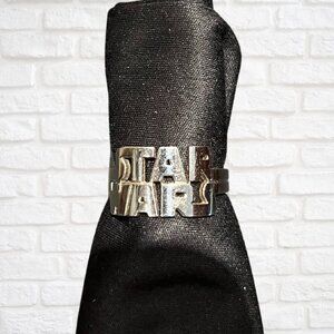 Star Wars Logo Ring Size 11 Stainless Steel Cutout Sci-Fi Movie Jewelry Gift